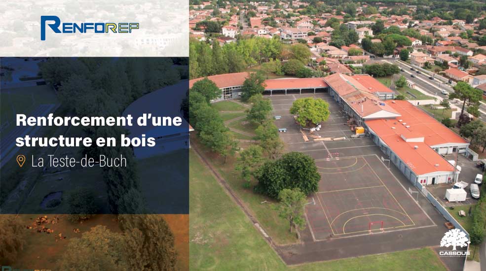 Vidéo : renforcement charpente bois au collège de La Teste (33)